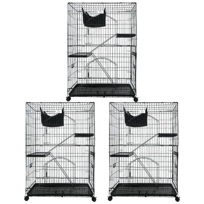 50 Inch 3-Tier Cat Cage with Plastic Platforms CT52