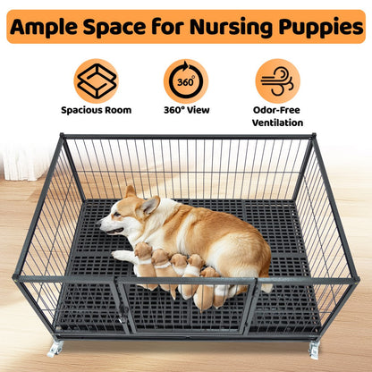 42" Stackable Dog Crate 43T+WHLP02