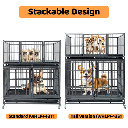 42" Stackable Dog Crate 43T+WHLP02