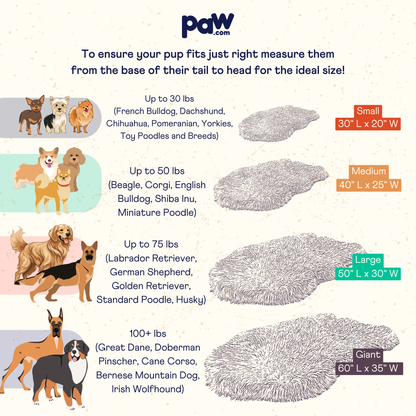PupRug™ Luxe Faux Fur Orthopedic Dog Bed -  Plush Sheep Tan (Only the PupRug. PupProtector is sold separately)