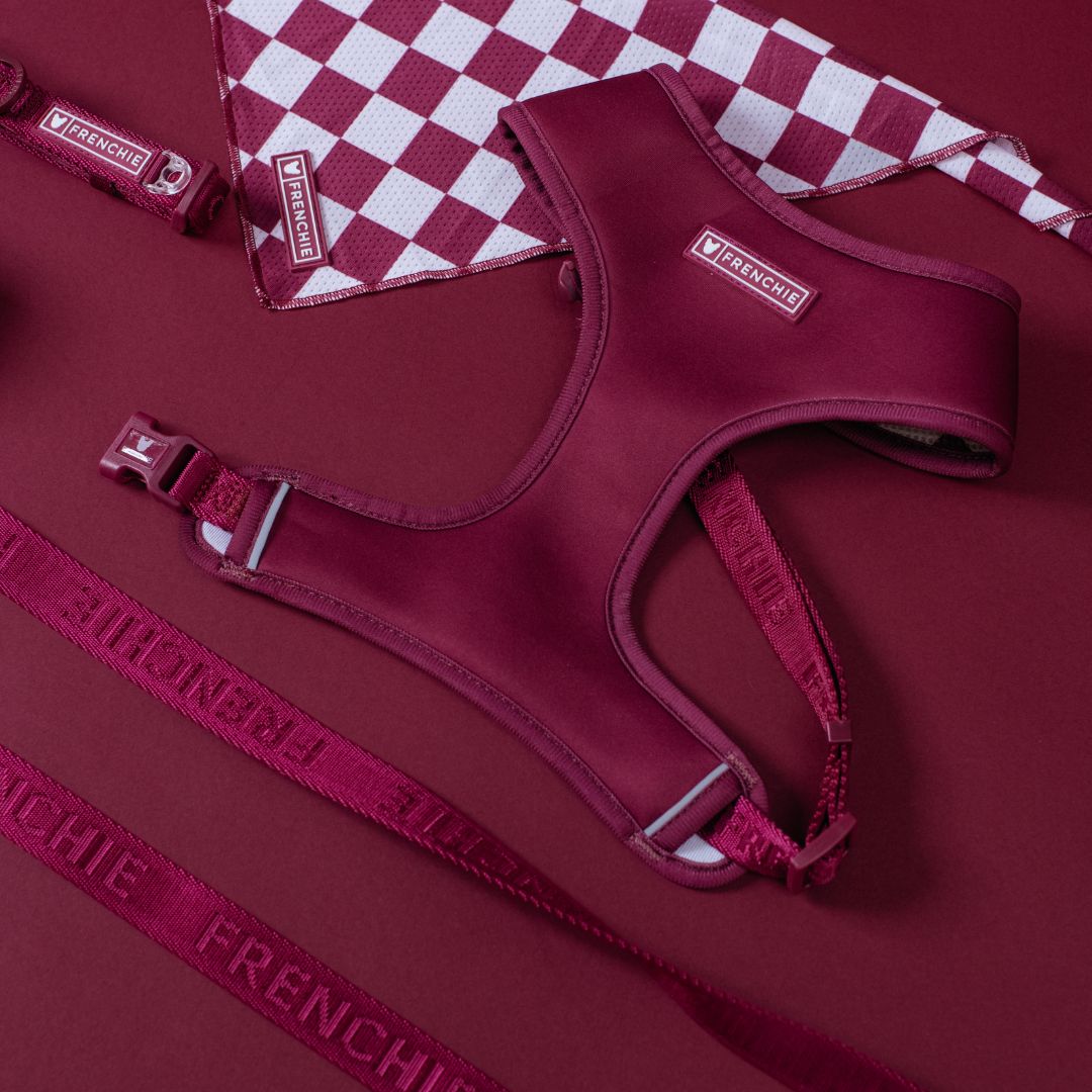 Frenchie Duo Reversible Harness - Solid Ruby