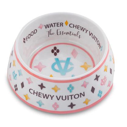 White Chewy Vuiton Bowl -  (CASE OF 2)