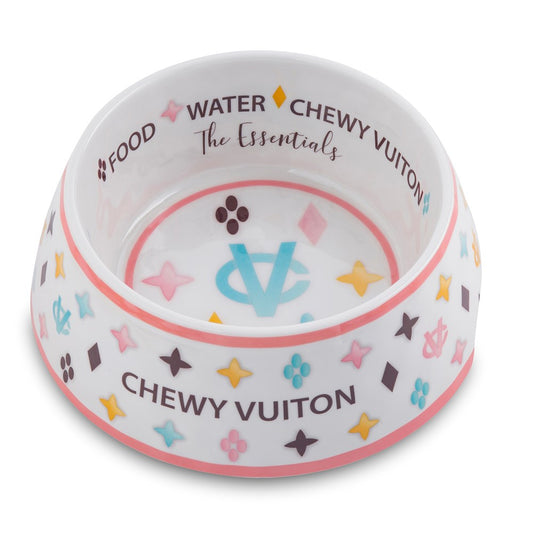 White Chewy Vuiton Bowl -  (CASE OF 2)