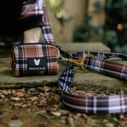 Frenchie Comfort Leash - Cocoa Plaid