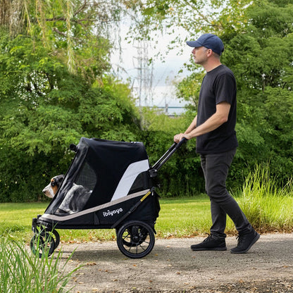 Grand Cruiser Large Dog Stroller, 4-Wheel Dog Pram for Large Breeds, Senior & Injured Pets