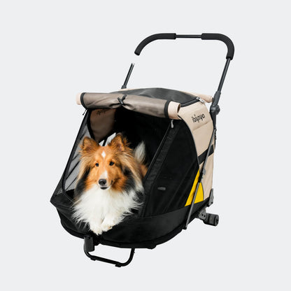 Minika 3-in-1 Pet Stroller System Foldable Dog Bicycle Trailer & Soft Crate Kennel 