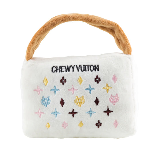 White Chewy Vuiton Handbag Toy