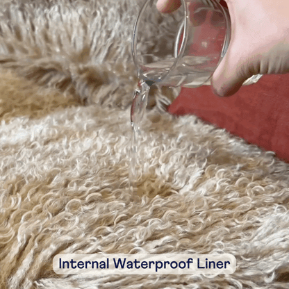 PupRug™ Luxe Faux Fur Orthopedic Dog Bed -  Plush Sheep Tan (Only the PupRug. PupProtector is sold separately)