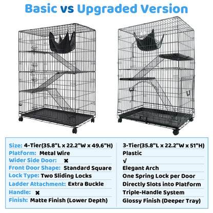 50 Inch 3-Tier Cat Cage with Plastic Platforms CT52
