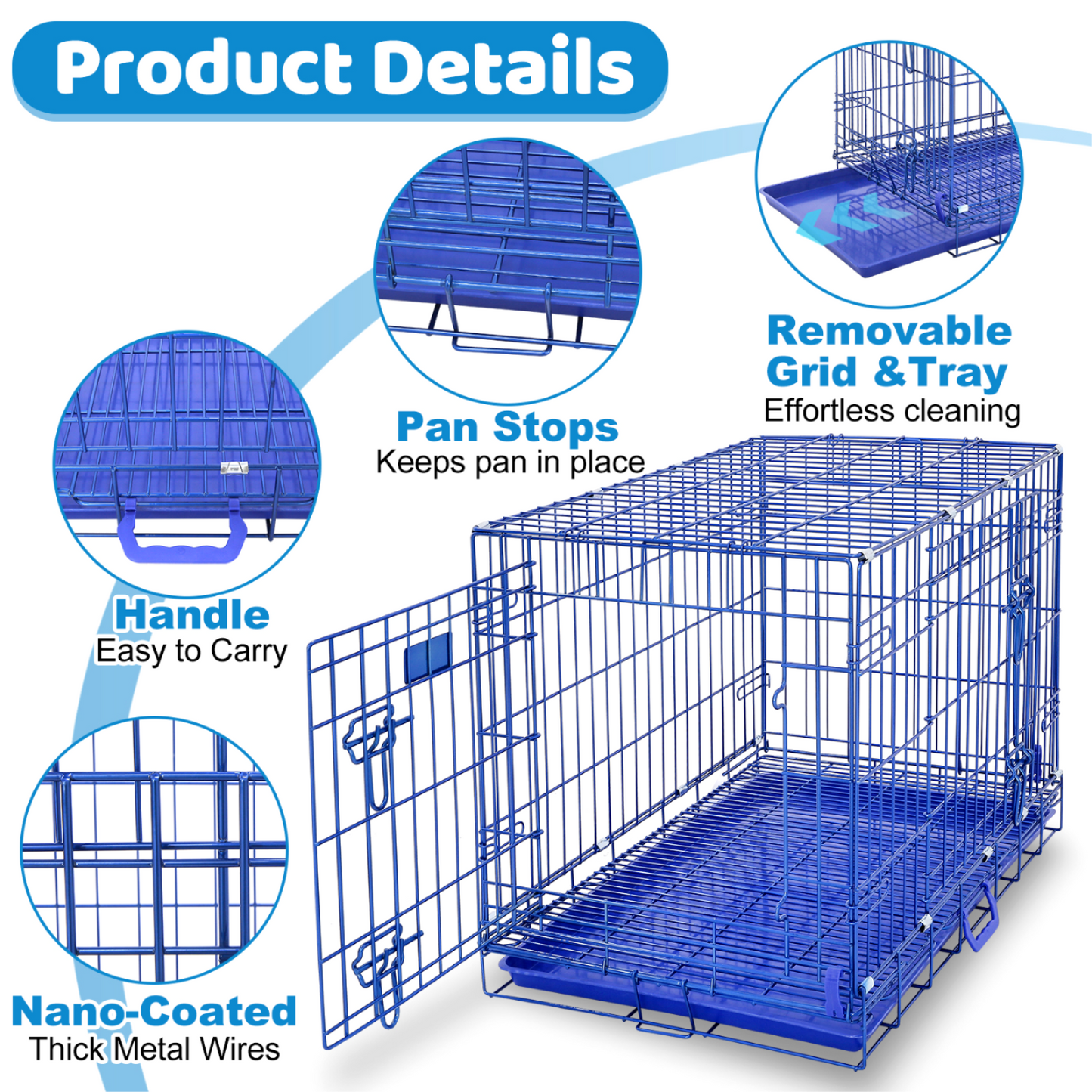 30" Collapsible Blue Dog Crate BLU30
