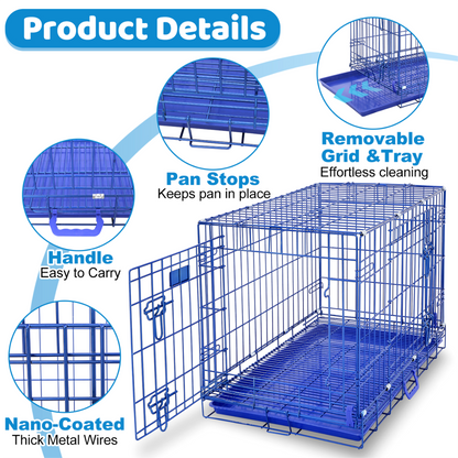 30" Collapsible Blue Dog Crate BLU30