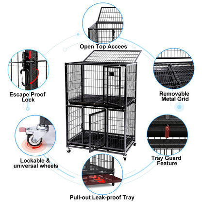31" Two-Tier Dog Crate 46A