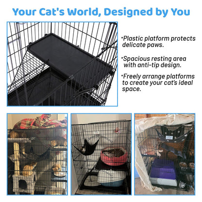 50 Inch 3-Tier Cat Cage with Plastic Platforms CT52
