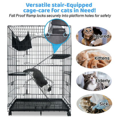 50 Inch 3-Tier Cat Cage with Plastic Platforms CT52