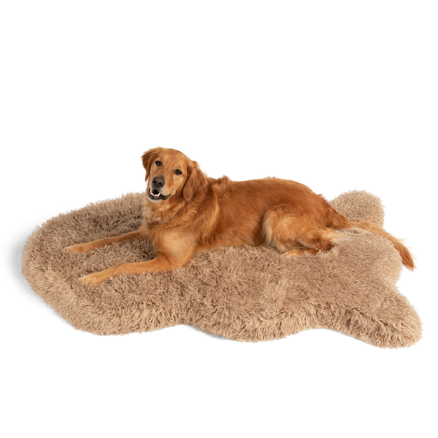 PupRug™ Luxe Faux Fur Orthopedic Dog Bed -  Plush Sheep Tan (Only the PupRug. PupProtector is sold separately)