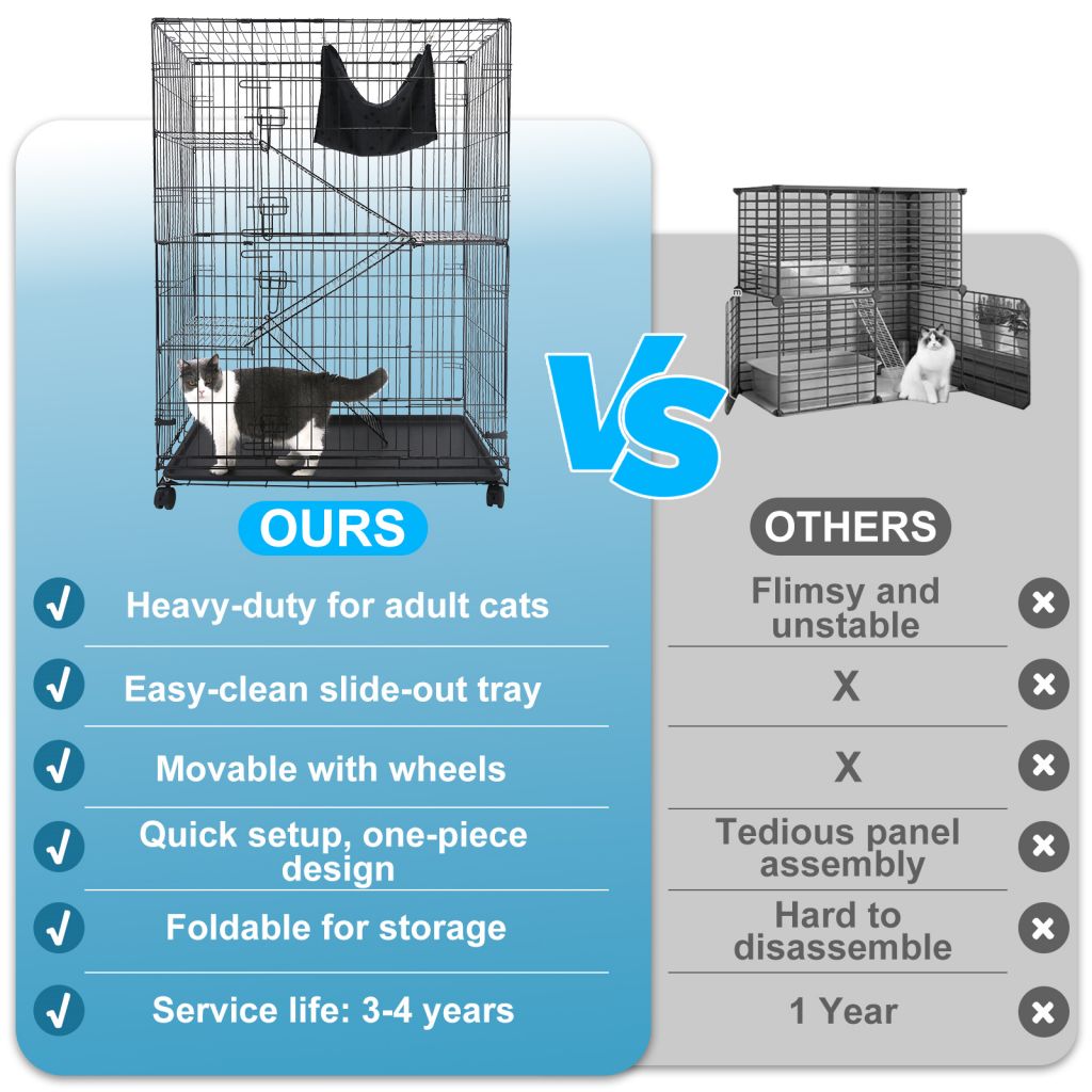 50 Inch 4-Tier Cat Cage C01