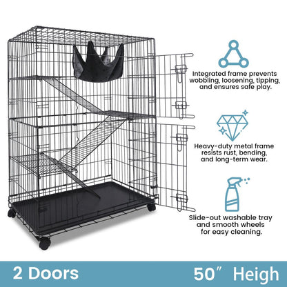 50 Inch 4-Tier Cat Cage C01