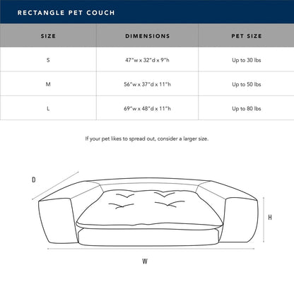 Rectangle Orthopedic Pet Couch