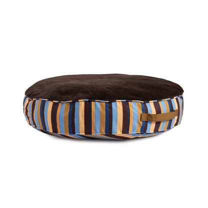 Round Stripe Pet Bed with Fur
