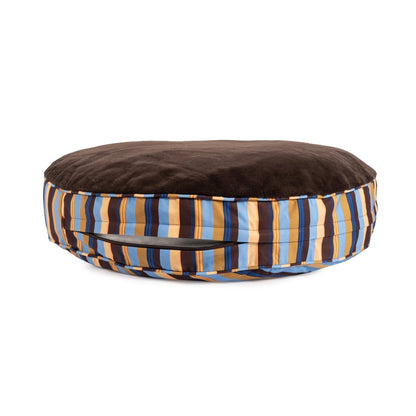 Round Stripe Pet Bed with Fur