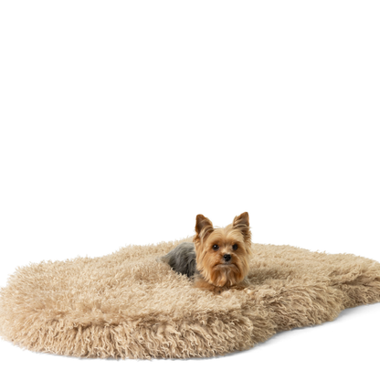 PupRug™ Luxe Faux Fur Orthopedic Dog Bed -  Plush Sheep Tan (Only the PupRug. PupProtector is sold separately)