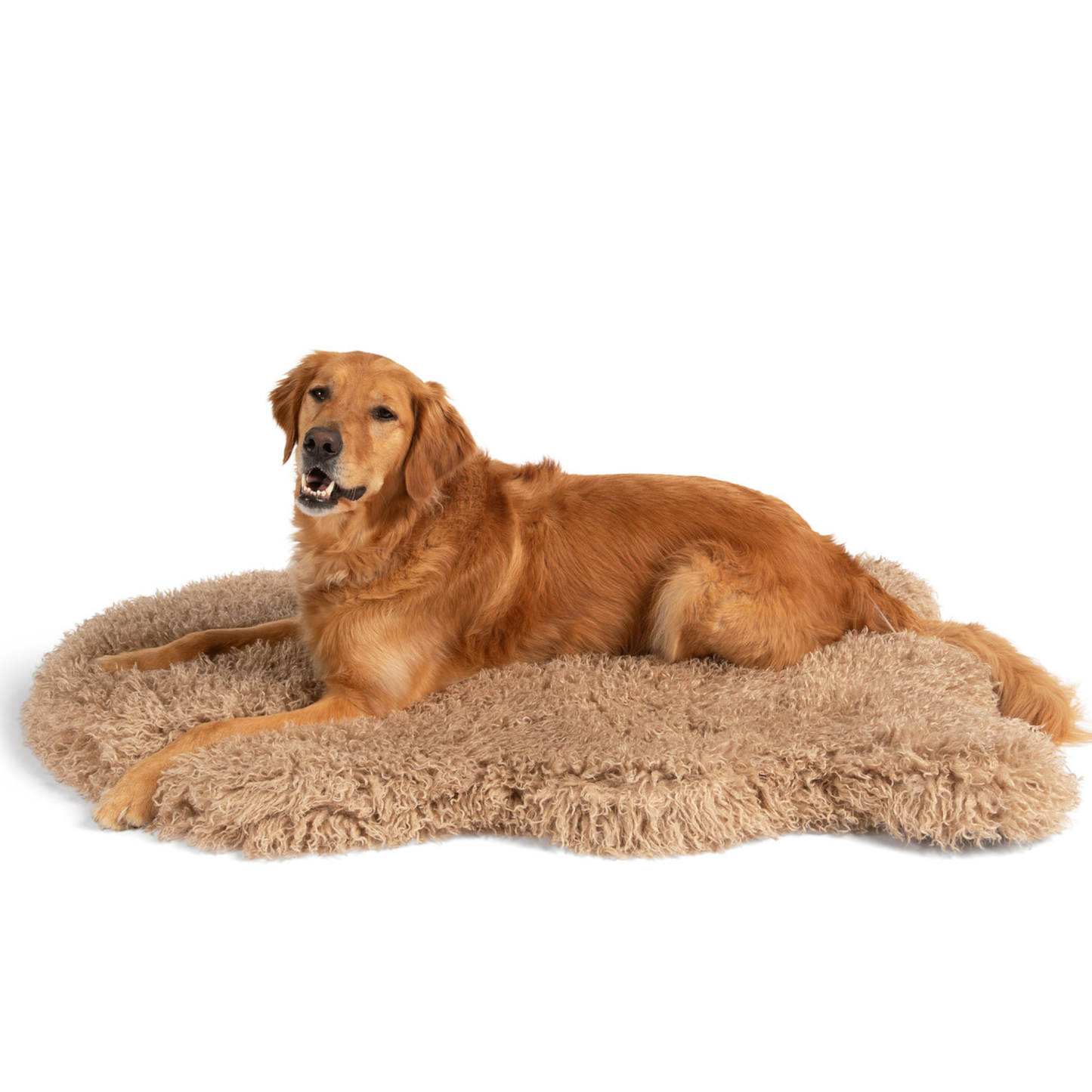 PupRug™ Luxe Faux Fur Orthopedic Dog Bed -  Plush Sheep Tan (Only the PupRug. PupProtector is sold separately)