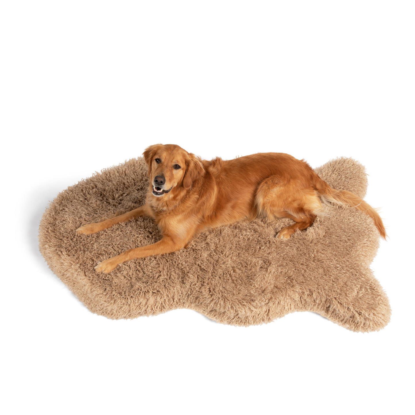 PupRug™ Luxe Faux Fur Orthopedic Dog Bed -  Plush Sheep Tan (Only the PupRug. PupProtector is sold separately)