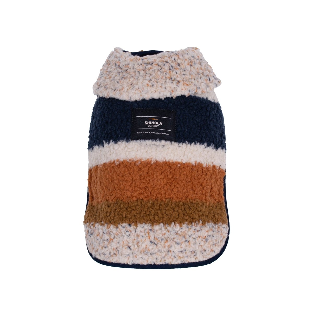 Shinola Brand Stripe Berber Dog Coat Oatmeal