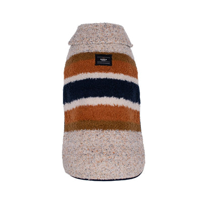 Shinola Brand Stripe Berber Dog Coat Oatmeal
