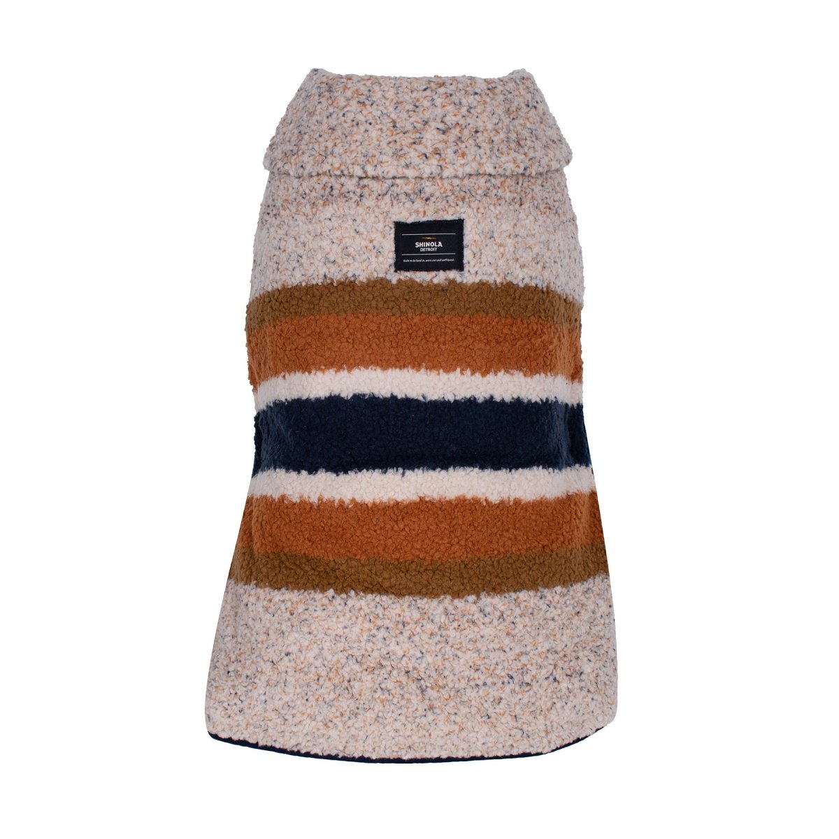 Shinola Brand Stripe Berber Dog Coat Oatmeal