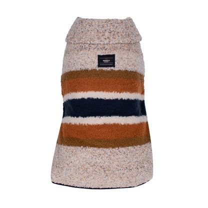 Shinola Brand Stripe Berber Dog Coat Oatmeal