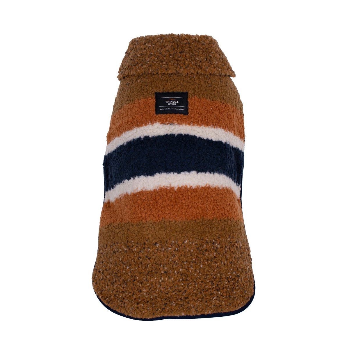 Shinola Brand Stripe Berber Dog Coat Rust