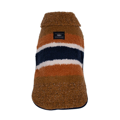 Shinola Brand Stripe Berber Dog Coat Rust