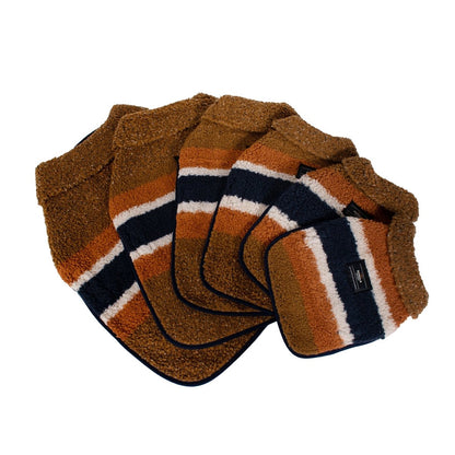 Shinola Brand Stripe Berber Dog Coat Rust