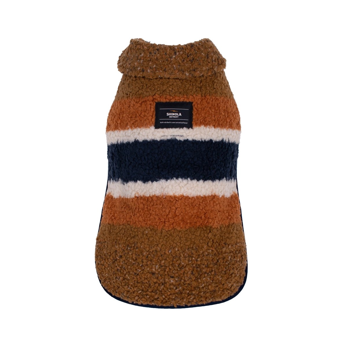 Shinola Brand Stripe Berber Dog Coat Rust