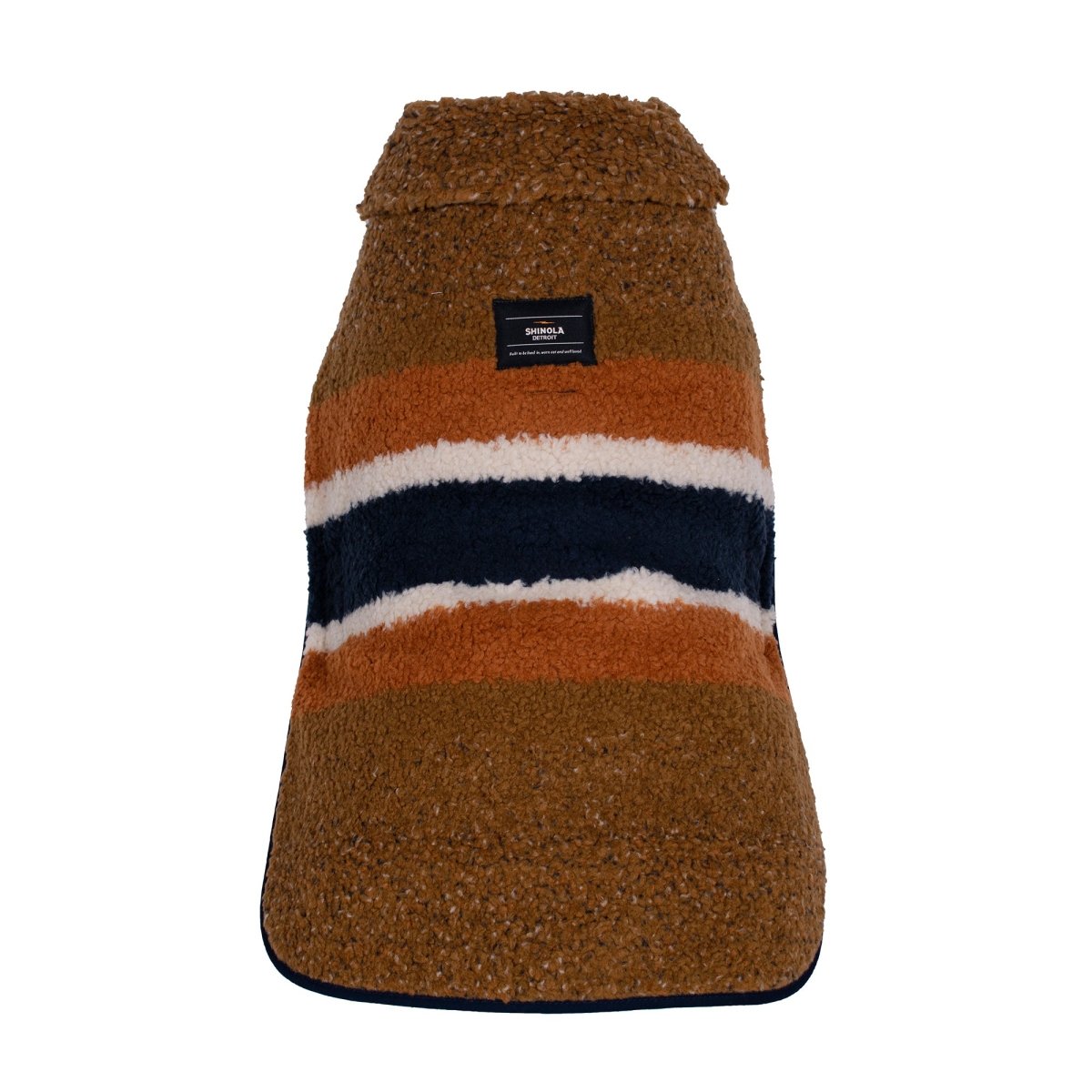 Shinola Brand Stripe Berber Dog Coat Rust