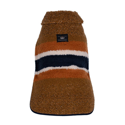Shinola Brand Stripe Berber Dog Coat Rust