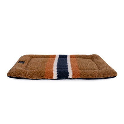 Shinola Brand Stripe Comfort Cushion Berber Dog Bed Rust