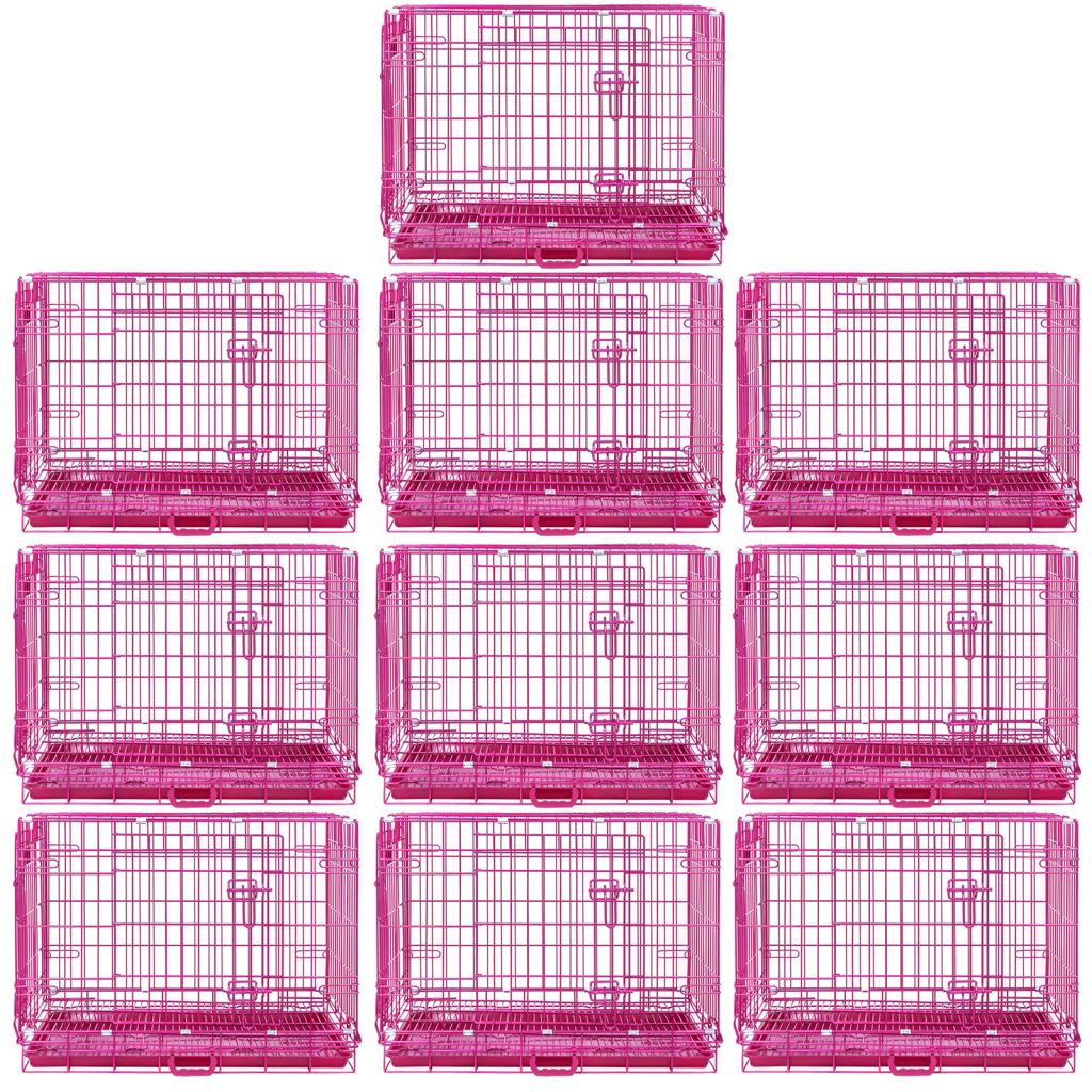 24-42" Collapsible Pink Dog Crate RED24-42