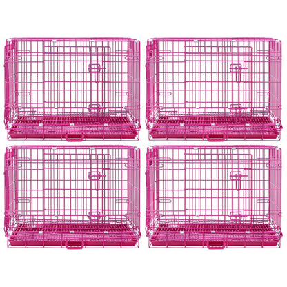 24-42" Collapsible Pink Dog Crate RED24-42