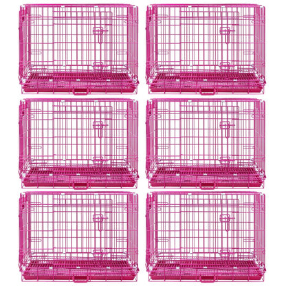 24-42" Collapsible Pink Dog Crate RED24-42