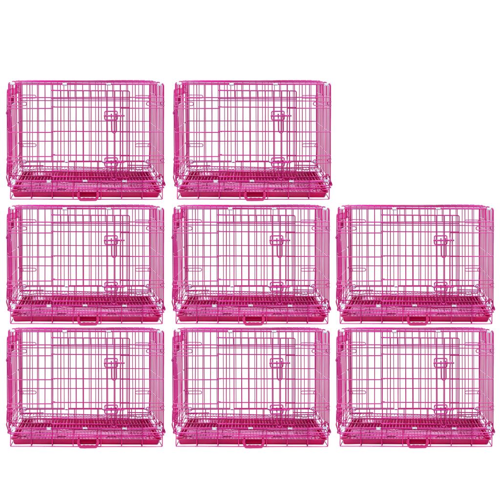 24-42" Collapsible Pink Dog Crate RED24-42