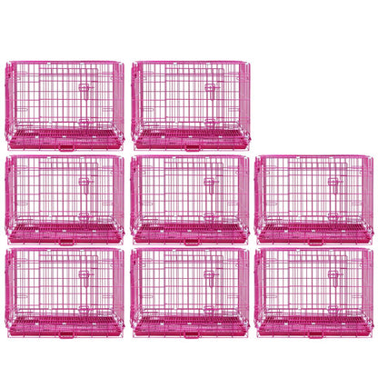 24-42" Collapsible Pink Dog Crate RED24-42
