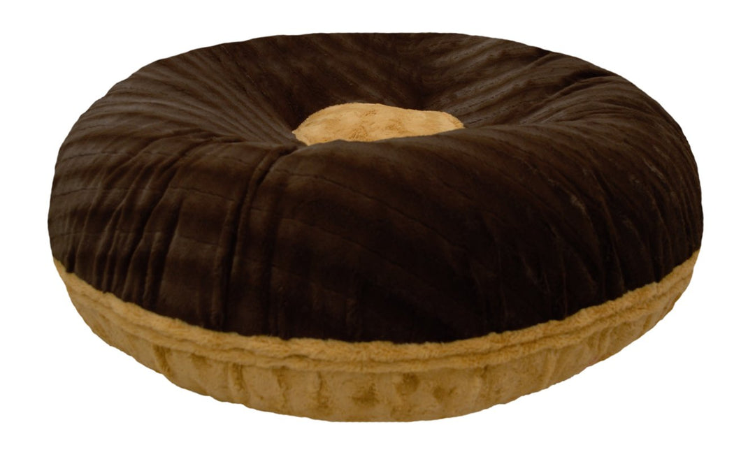Bagel Bed With Patch - Godiva Brown and Honeymoon