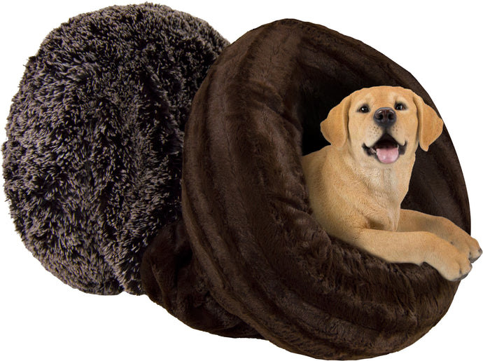 Burrow Bed- Godiva Brown and Frosted Willow