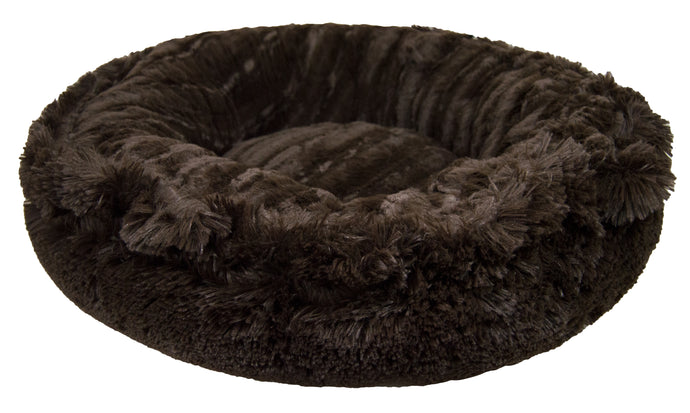 Bagelette Bed - Godiva Brown and Grizzly Bear