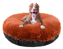 Bagel Bed -  Rustic Brick and Wolfhound Grey
