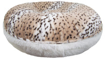 Bagel Bed - Aspen Snow Leopard and Snow White